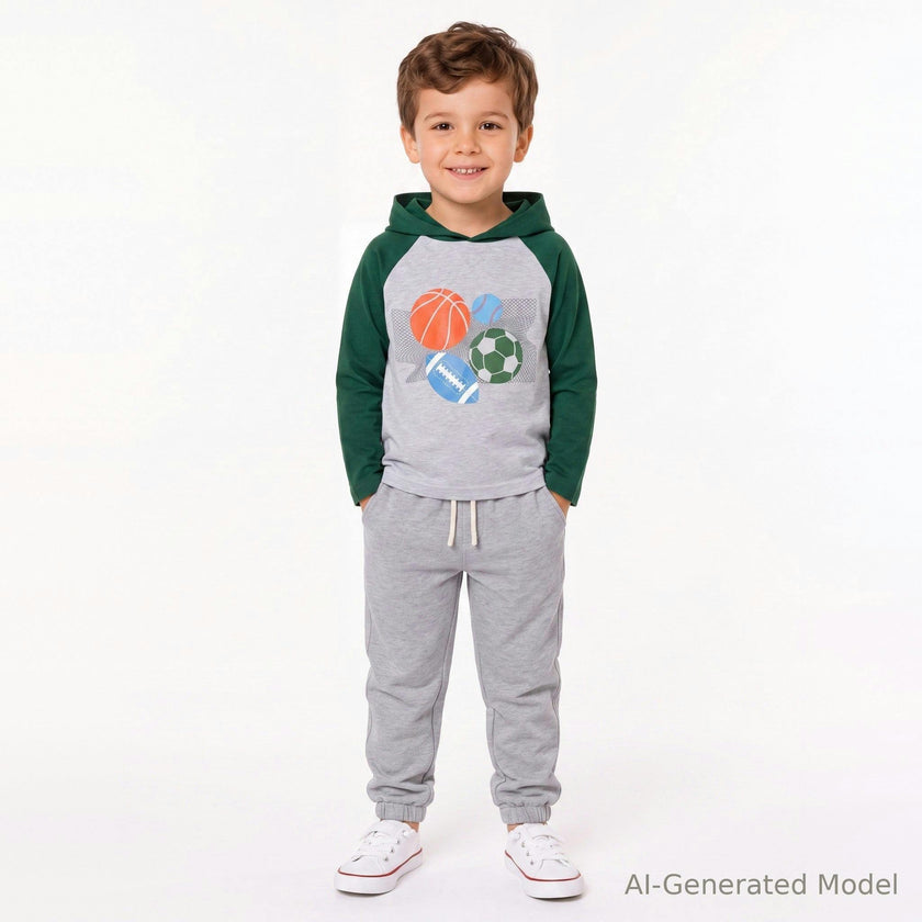 Raglan Tee Hoodie Set | Sports