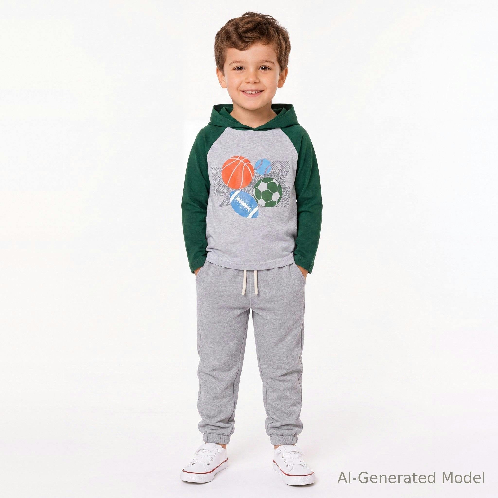 Raglan Tee Hoodie Set | Sports
