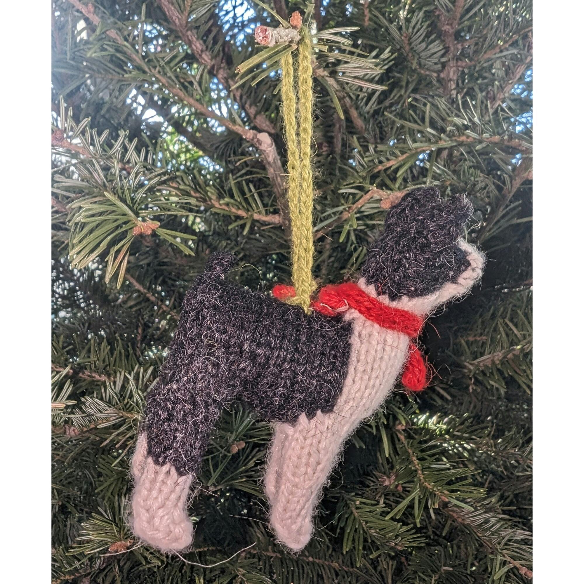Boston Hand Knit Christmas Ornament