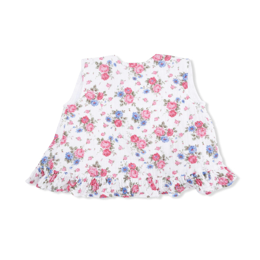 Cabbage Roses - Ruffle Back Top and Bloomer