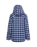 Kids Winter Coat in Navy Gingham