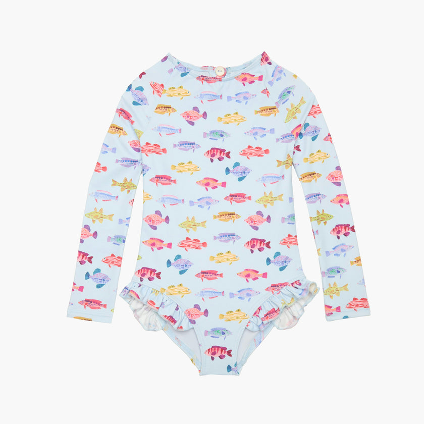 The Baby Sora Rashguard - Blue Rainbow Fish