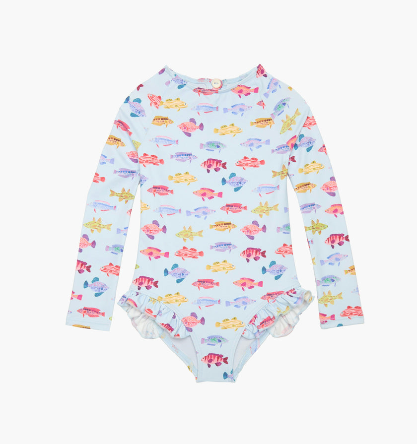 The Baby Sora Rashguard - Blue Rainbow Fish