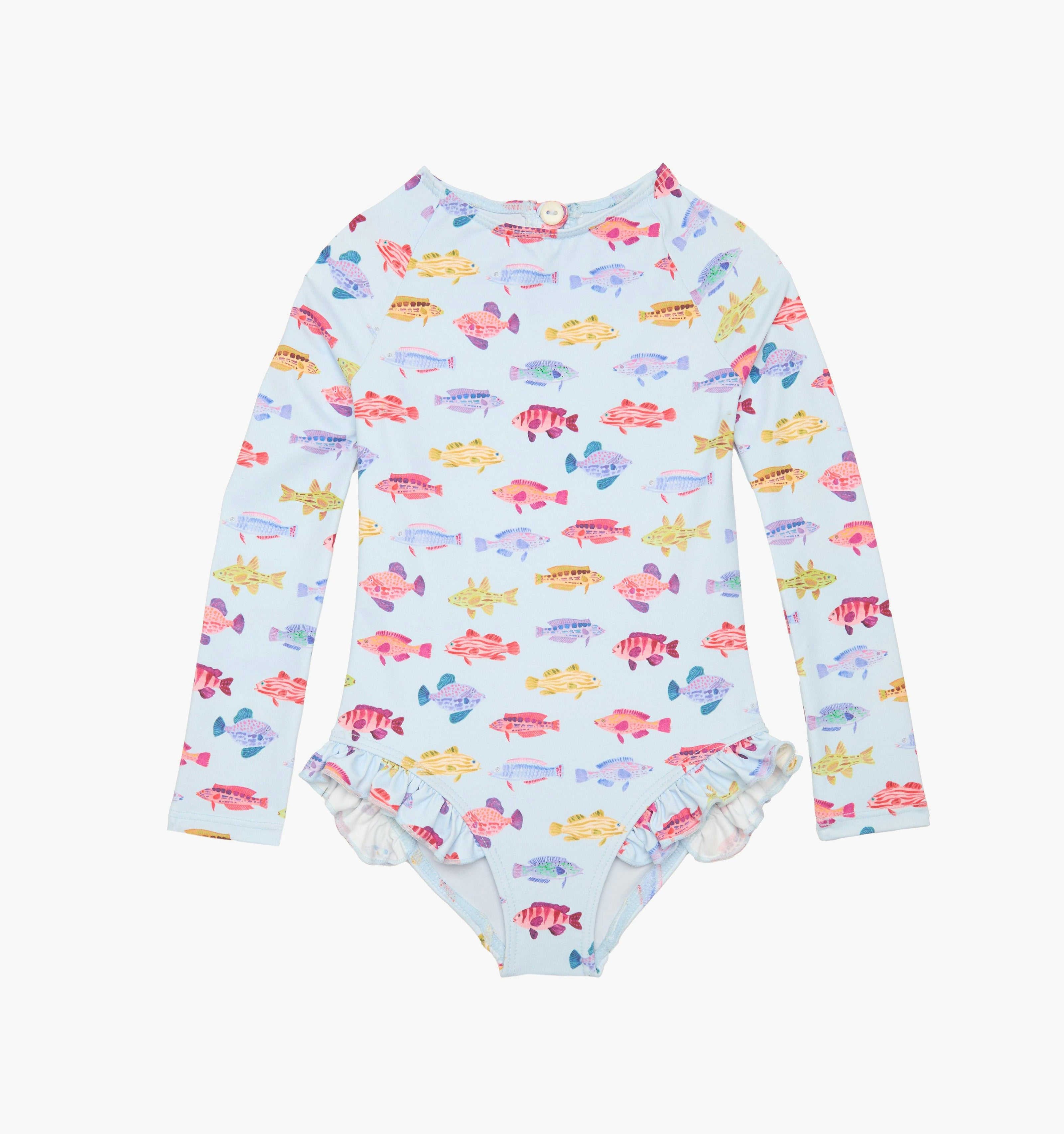 The Baby Sora Rashguard - Blue Rainbow Fish