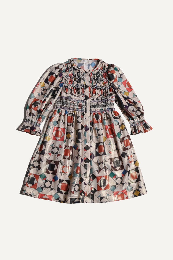 LUNA SMOCKED SHIRT DRESS