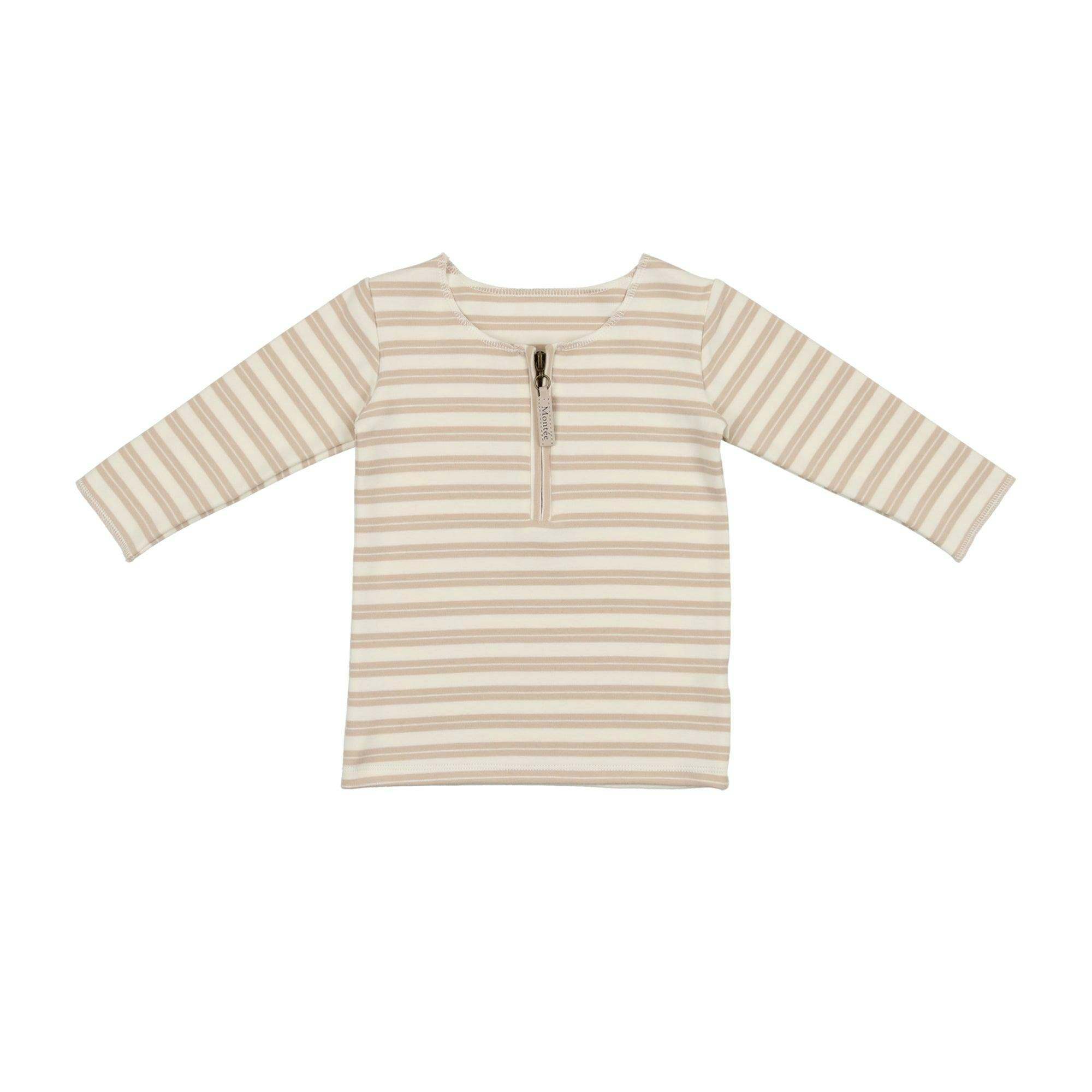 Horizontal Striped Shirt 3/4 Sleeve Top