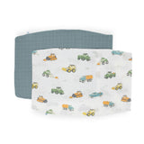Cotton Muslin Pillowcase 2 Pack - Work Trucks