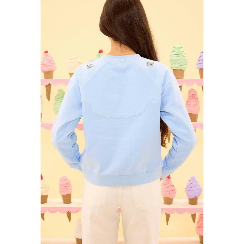 Casey Crewneck Sweatshirt in Light Blue