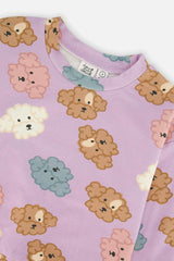 Printed Sweatshirt Purple Poodle Print