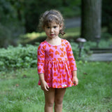 Long Sleeve Bubble Romper in Hearts