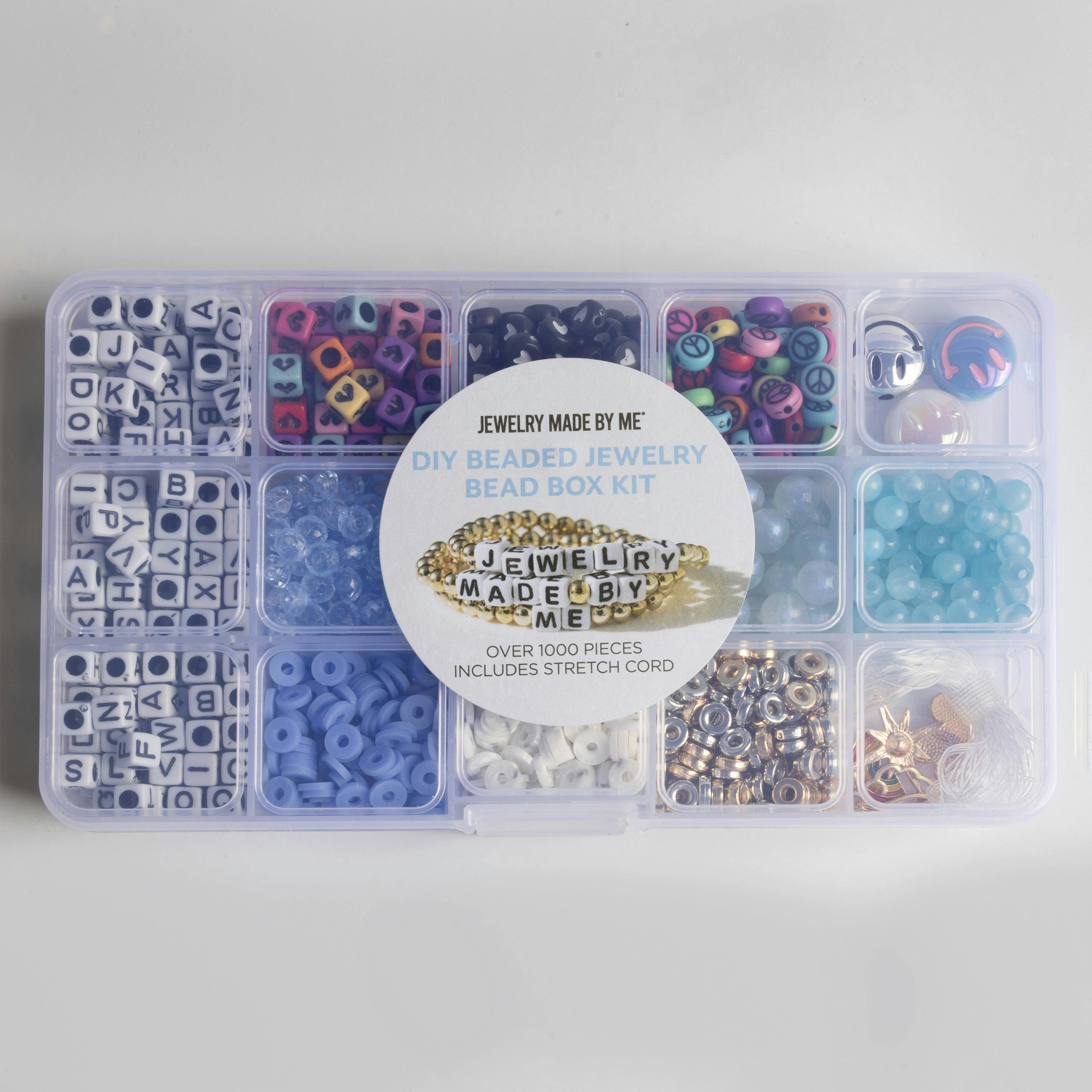 Happy Place Dreamer Smiley Face Bead Kit Cloud Blue DIY Letter Bead Box