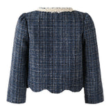 Navy Tweed Skirt Set