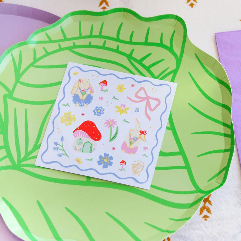 Bunnies In The Garden Overalls Bunny Sticker Set