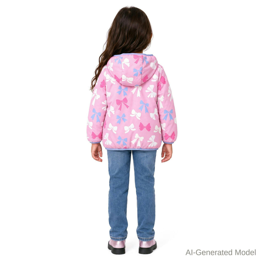 Reversible Color-Changing Puffer Jacket | Pink Bows