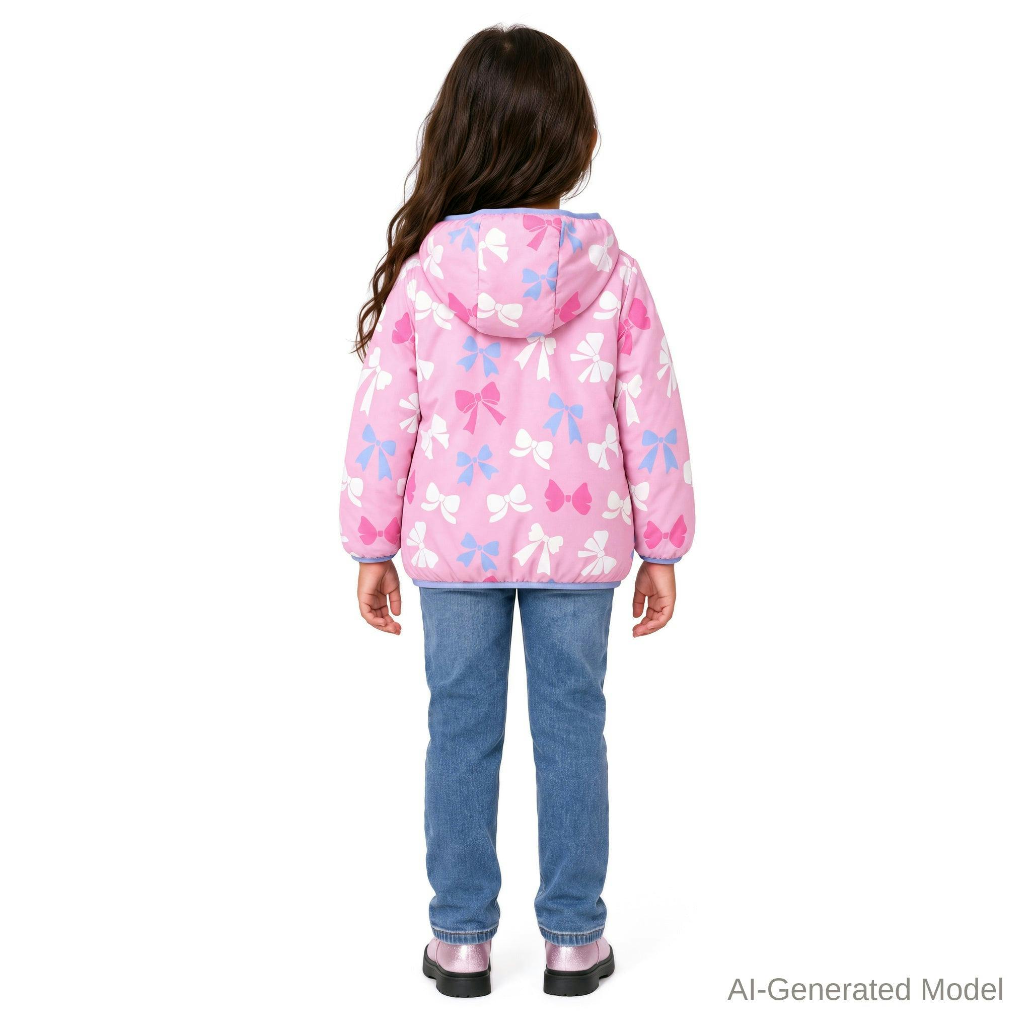 Reversible Color-Changing Puffer Jacket | Pink Bows