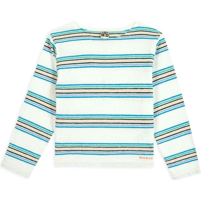 BONTON Rainbow Stripe T-Shirt - Ecru Bonton