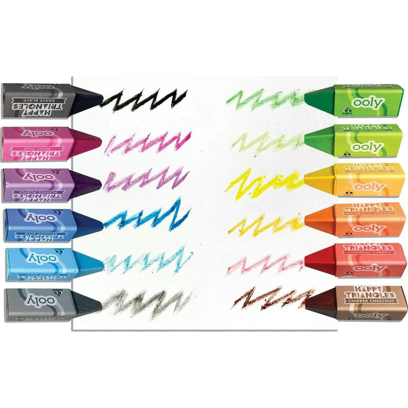 Happy Triangles Jumbo Crayons - Set of 12