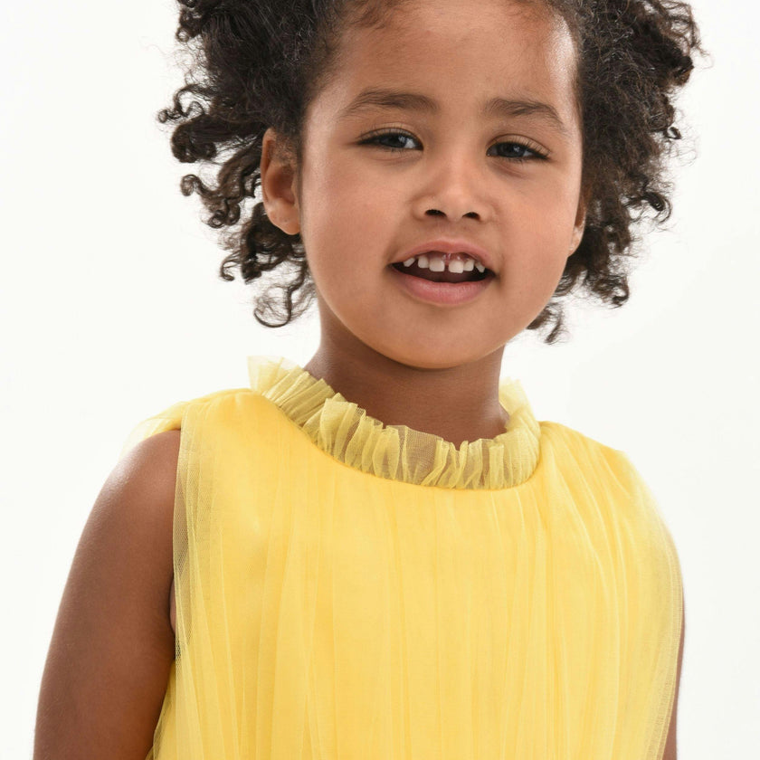 Yellow Farvue Tiered Tulle Dress