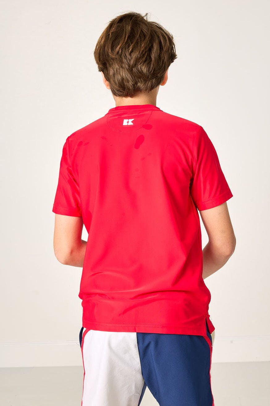 red practice shirt