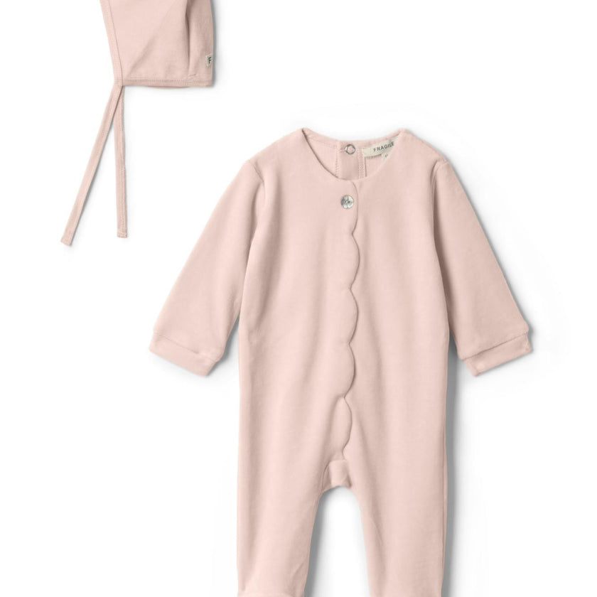 Cotton Velour Scallop Onesie