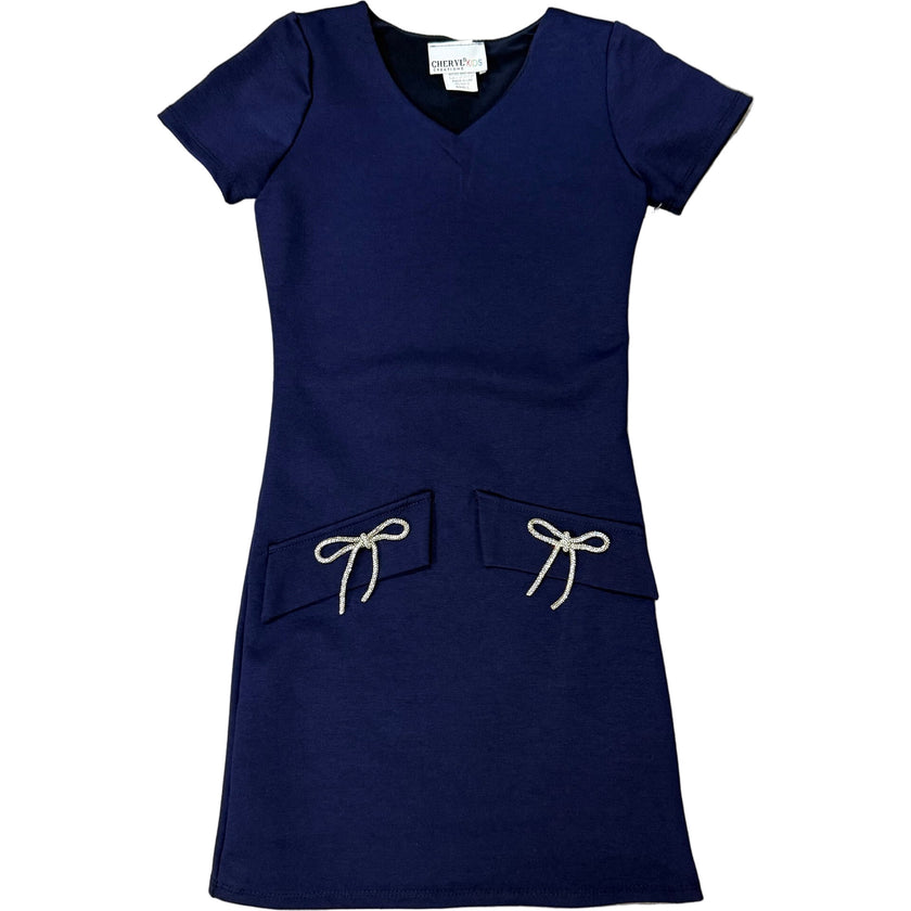 Girls ShortSleeve Dress With Bow