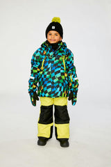 Two Piece Play Snowsuit Green Yellow And Blue Checkerboard With Yellow Pants