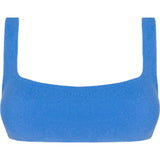 women's deep sea blue terry square neck bikini top