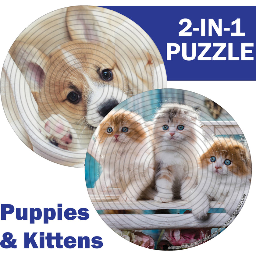 Spin Flip Puzzle: Puppies & Kittens 2L