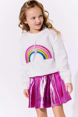 Hot Pink Metallic Leather Skirt