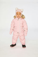 Baby Original One Piece Puffy Snowsuit With Removable Mittens And Boots Pale Dusty Pink