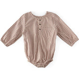Thistle Gingham Long Sleeve One-Piece, Pink