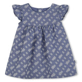 Blue Patterned Dress and Bloomers Set