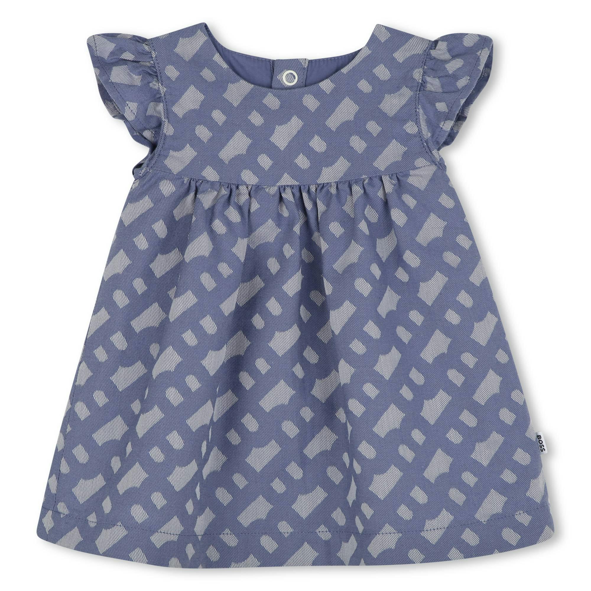 Blue Patterned Dress and Bloomers Set