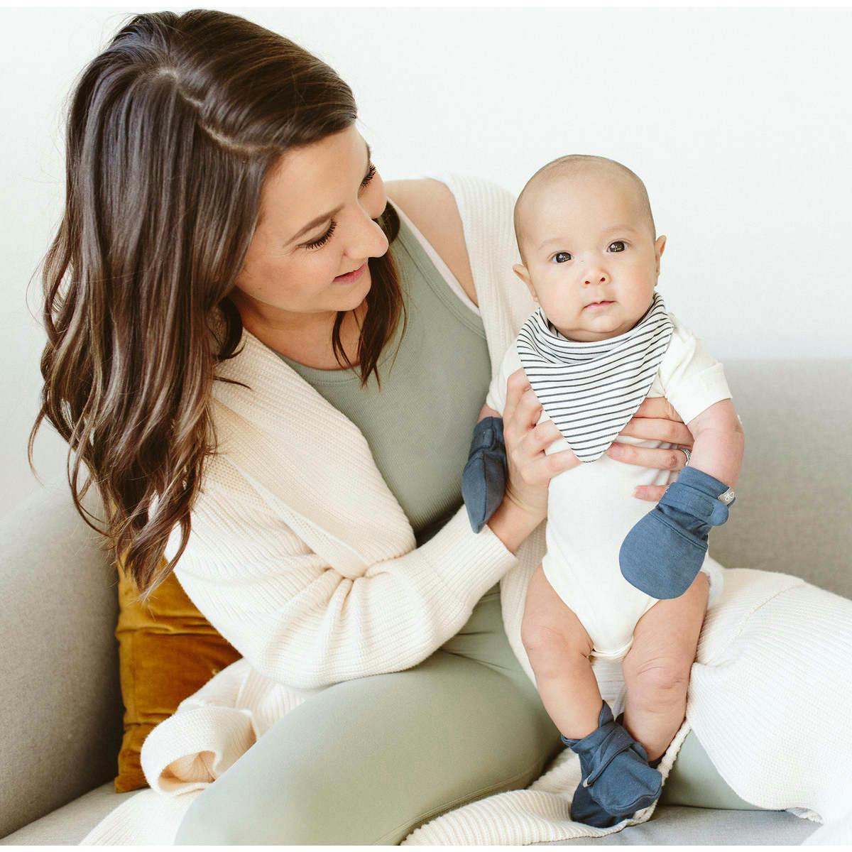 STAY ON MITTS | MIDNIGHT — Bamboo Organic Cotton Blend, 0–6M