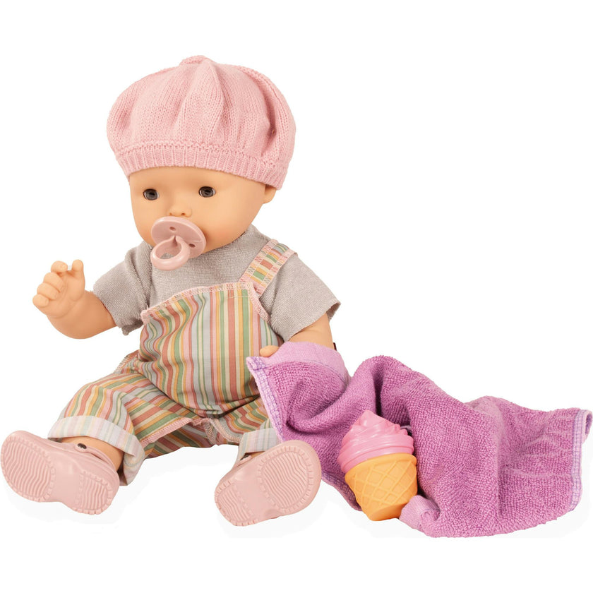Gotz Maxy Aquini “Baby Beach Vibes” 16.5" All-Vinyl Bathing Baby Doll with Brown Sleeping Eyes