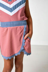 dusty pink/slate scalloped skort