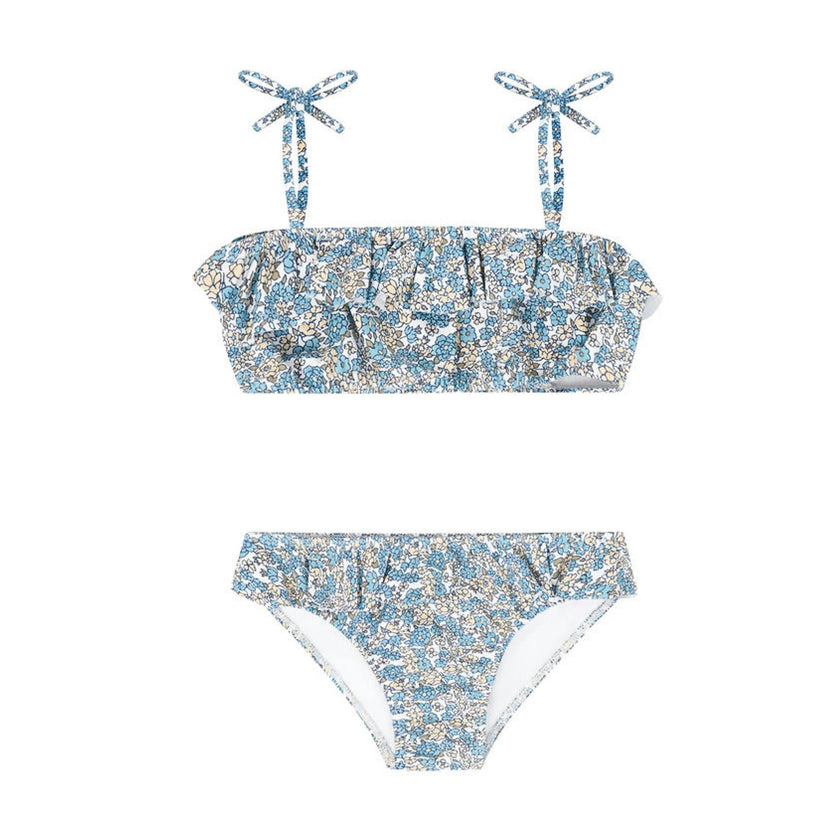 girls original slate floral bandeau bikini