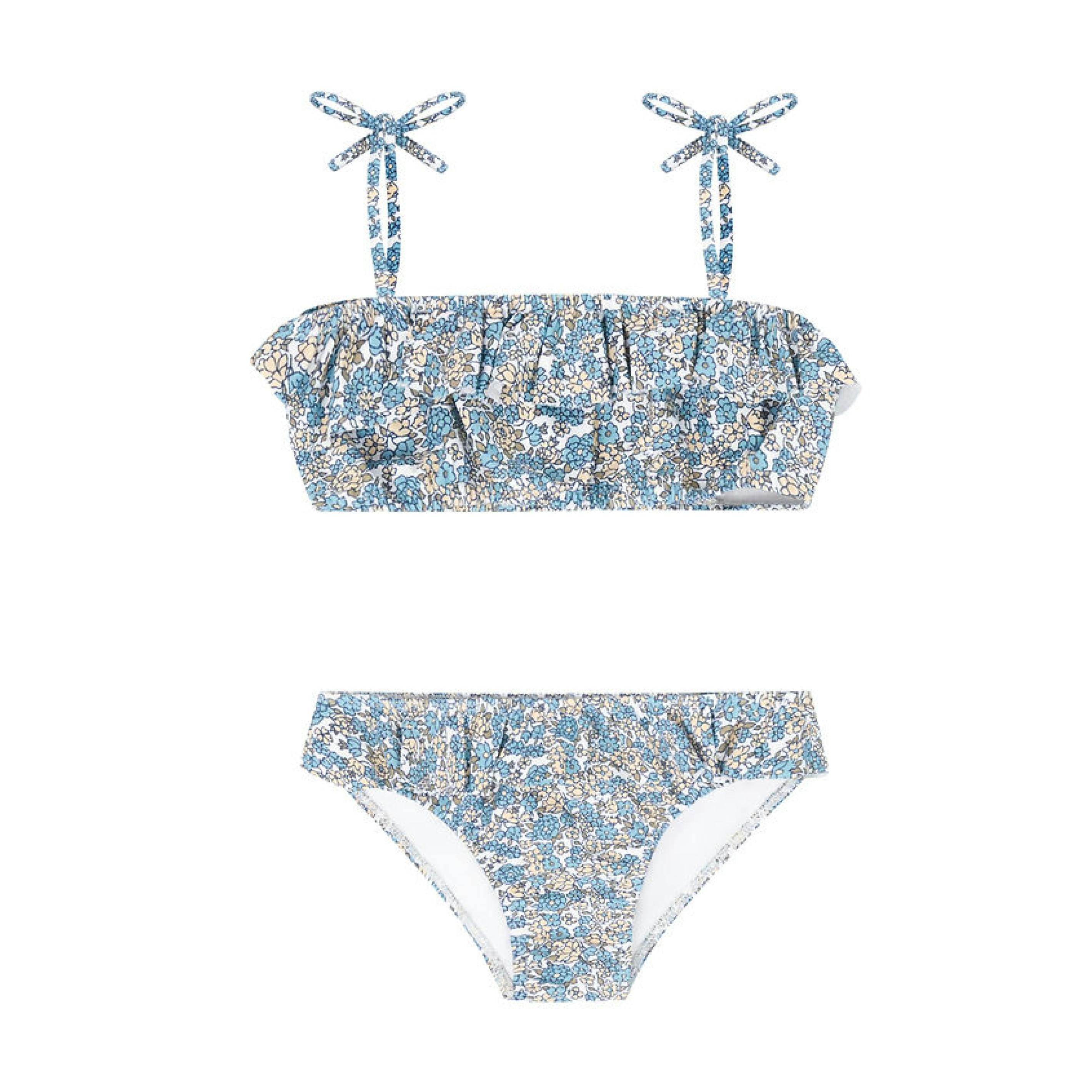 girls original slate floral bandeau bikini