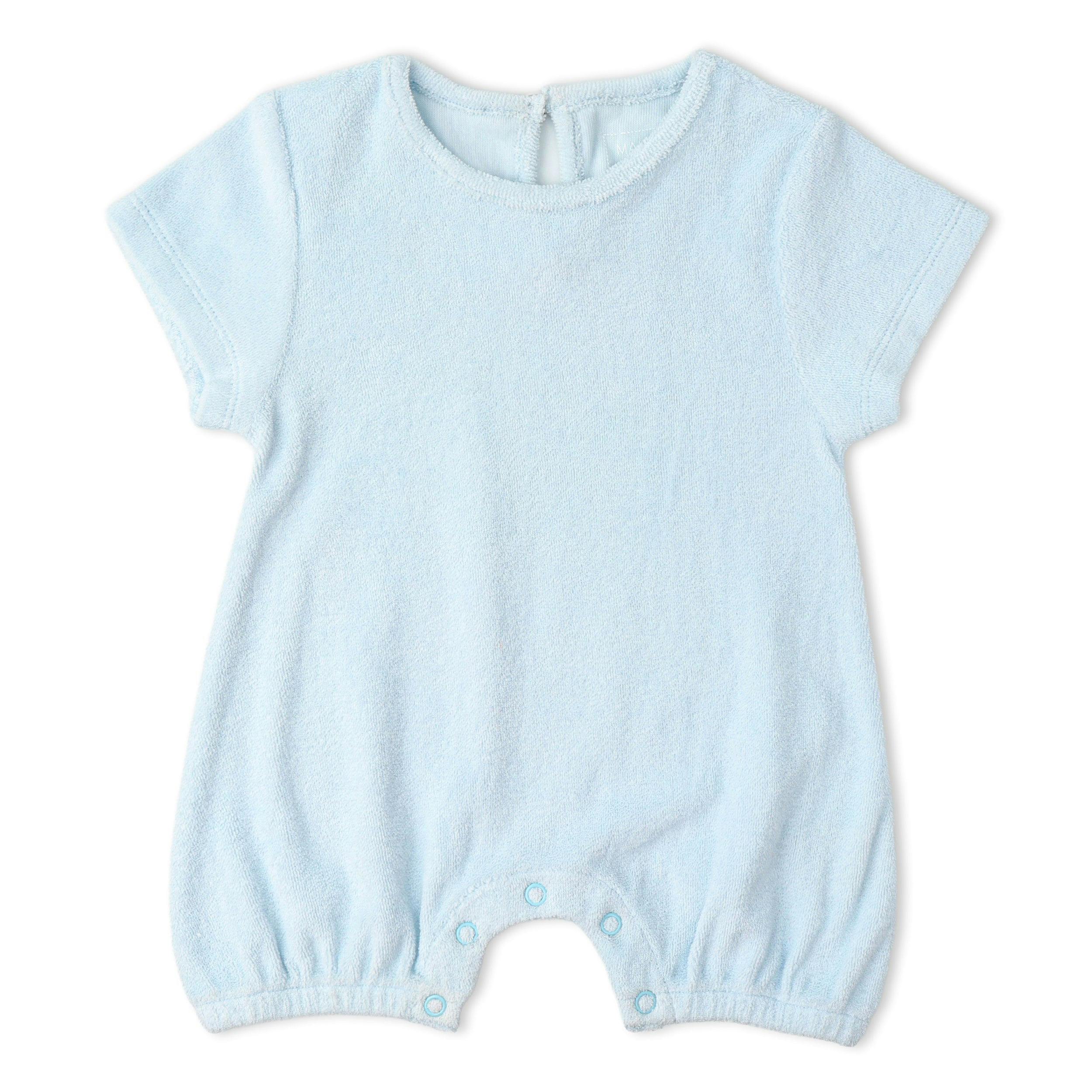 Organic Short Romper - Light Blue