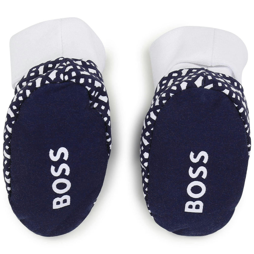 Navy Blue Hat and Booties Set