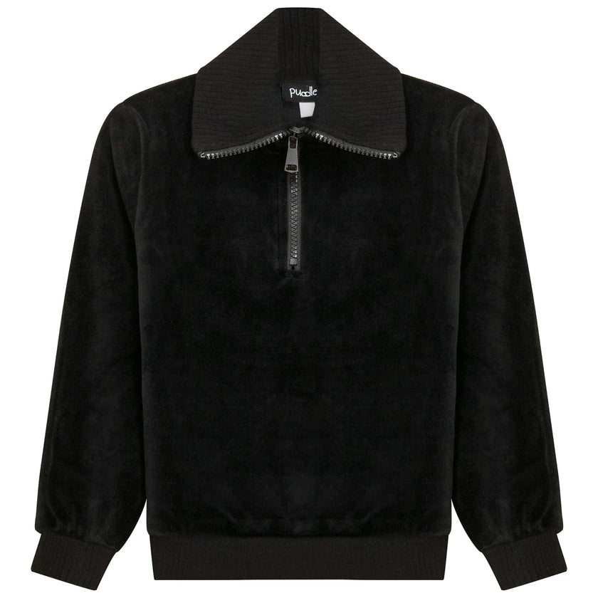 Velour Zip Up Top