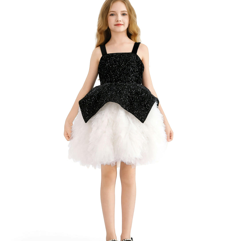 Black Glitter & Tulle Celebration Dress