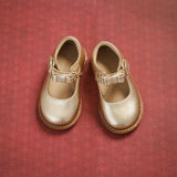 Toddler Bow Mary Jane | Gold Leather