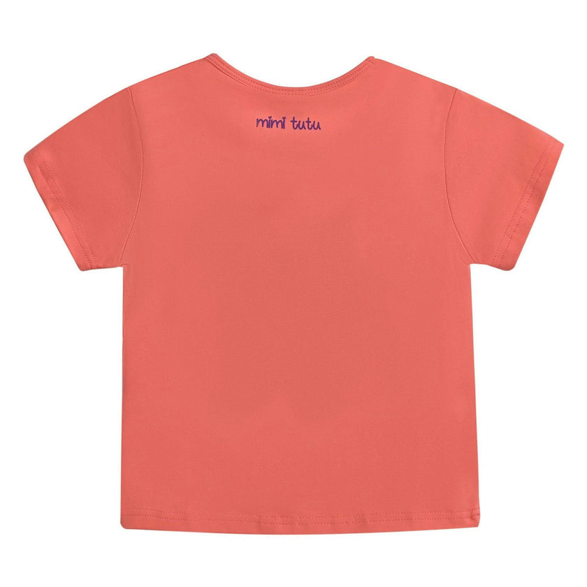 Orange Cat Applique T-Shirt