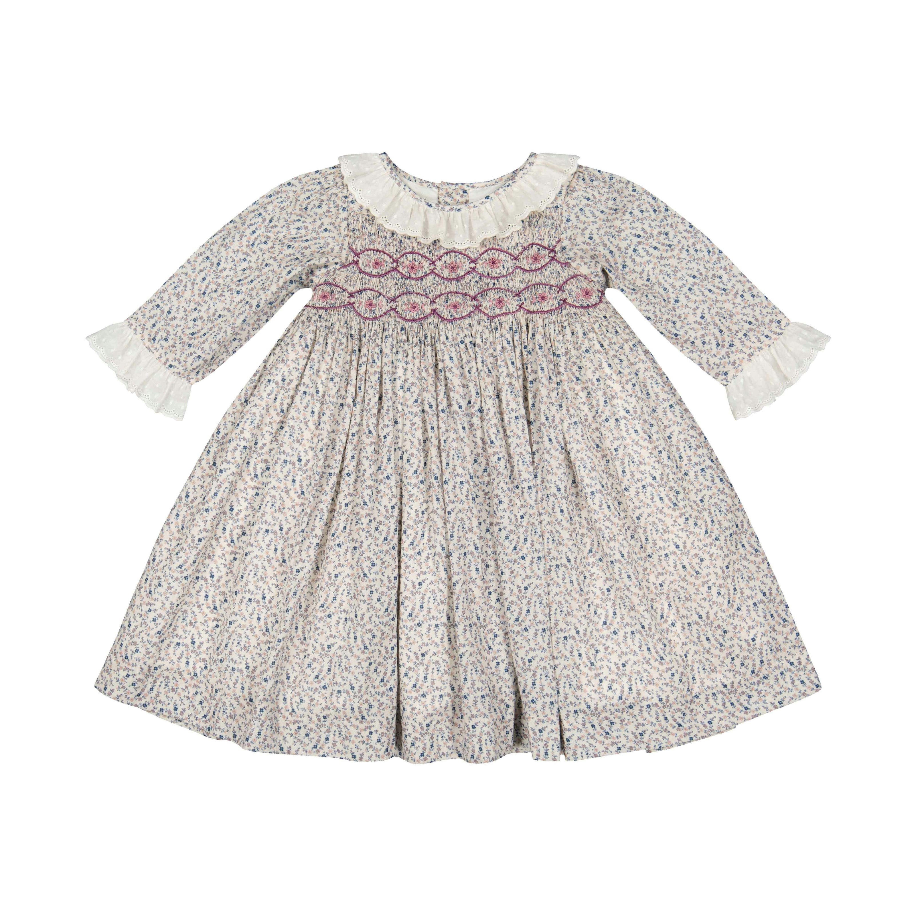 Isadora Floral Long Sleeve Smocked Dress