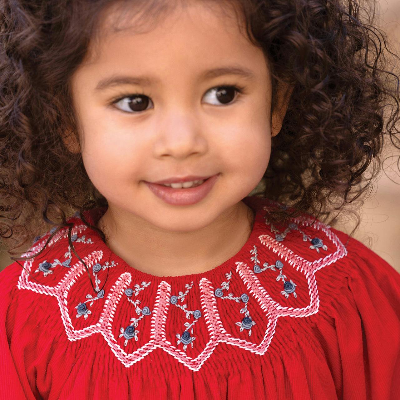 TARTINE ET CHOCOLAT Poinsettia Baby Dress - Cerise