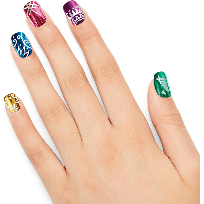 Shimmer 'N Sparkle: Metallic Rainbow Nail Art