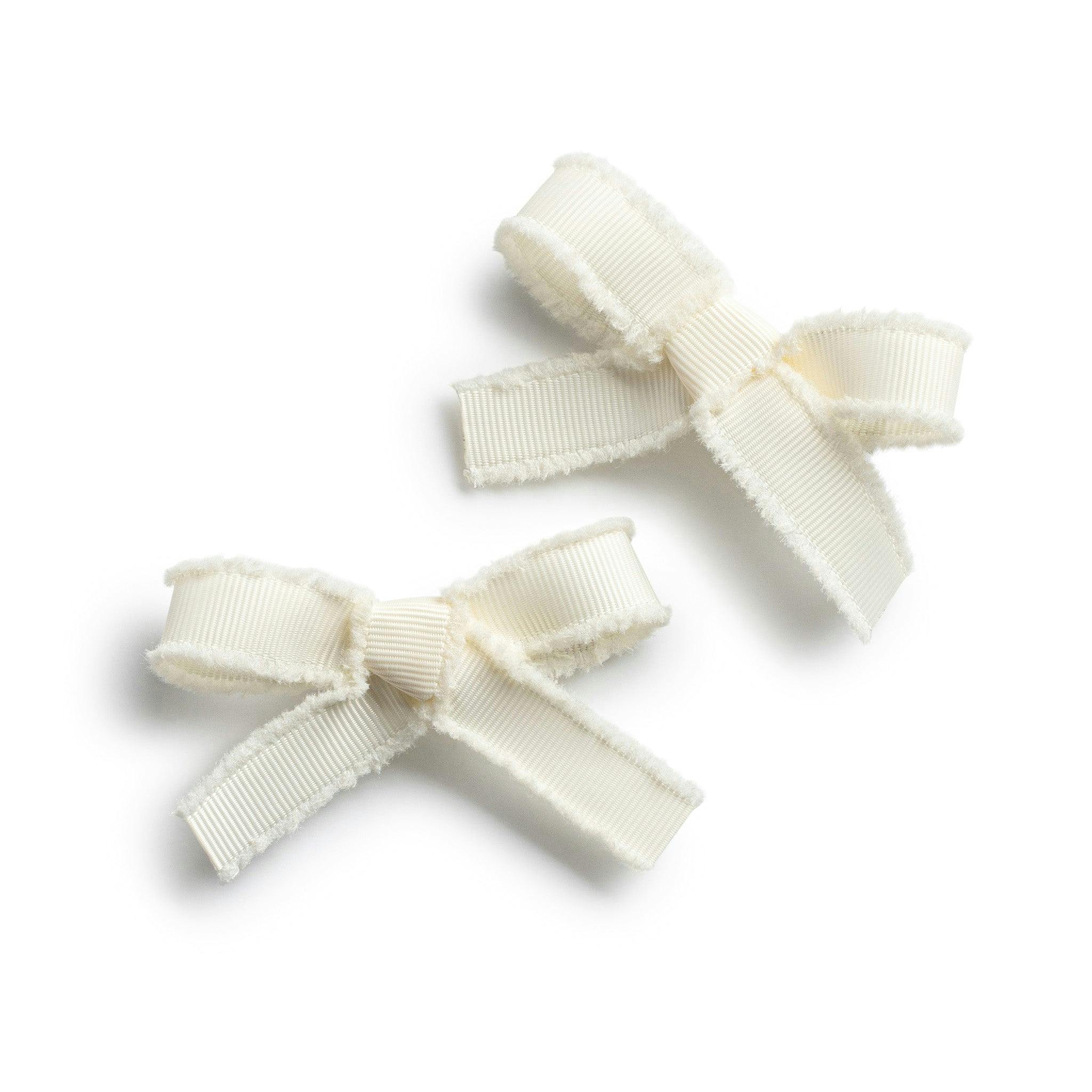 Halo Luxe Dahlia Deconstructed Grosgrain Ribbon Double Clip Set - Ivory