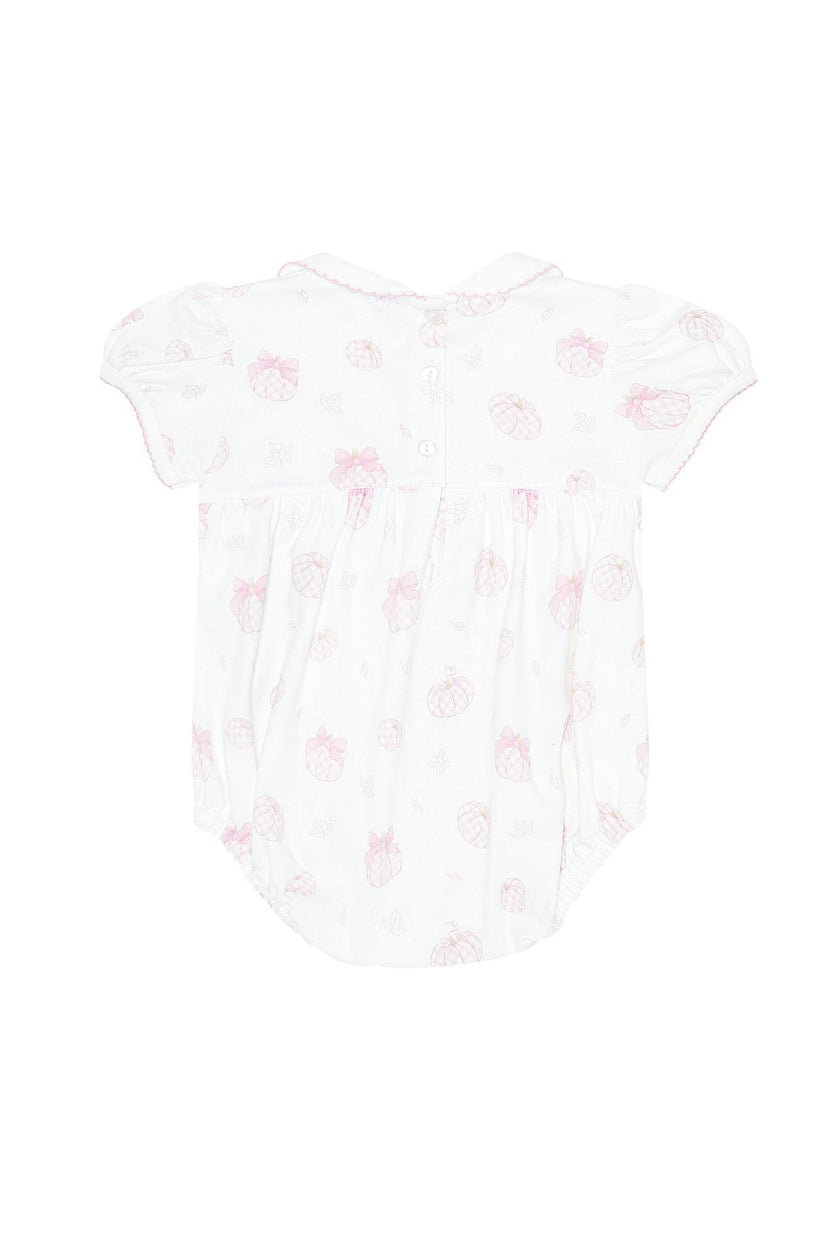 Pink Pumpkin Patch Smocked Bubble