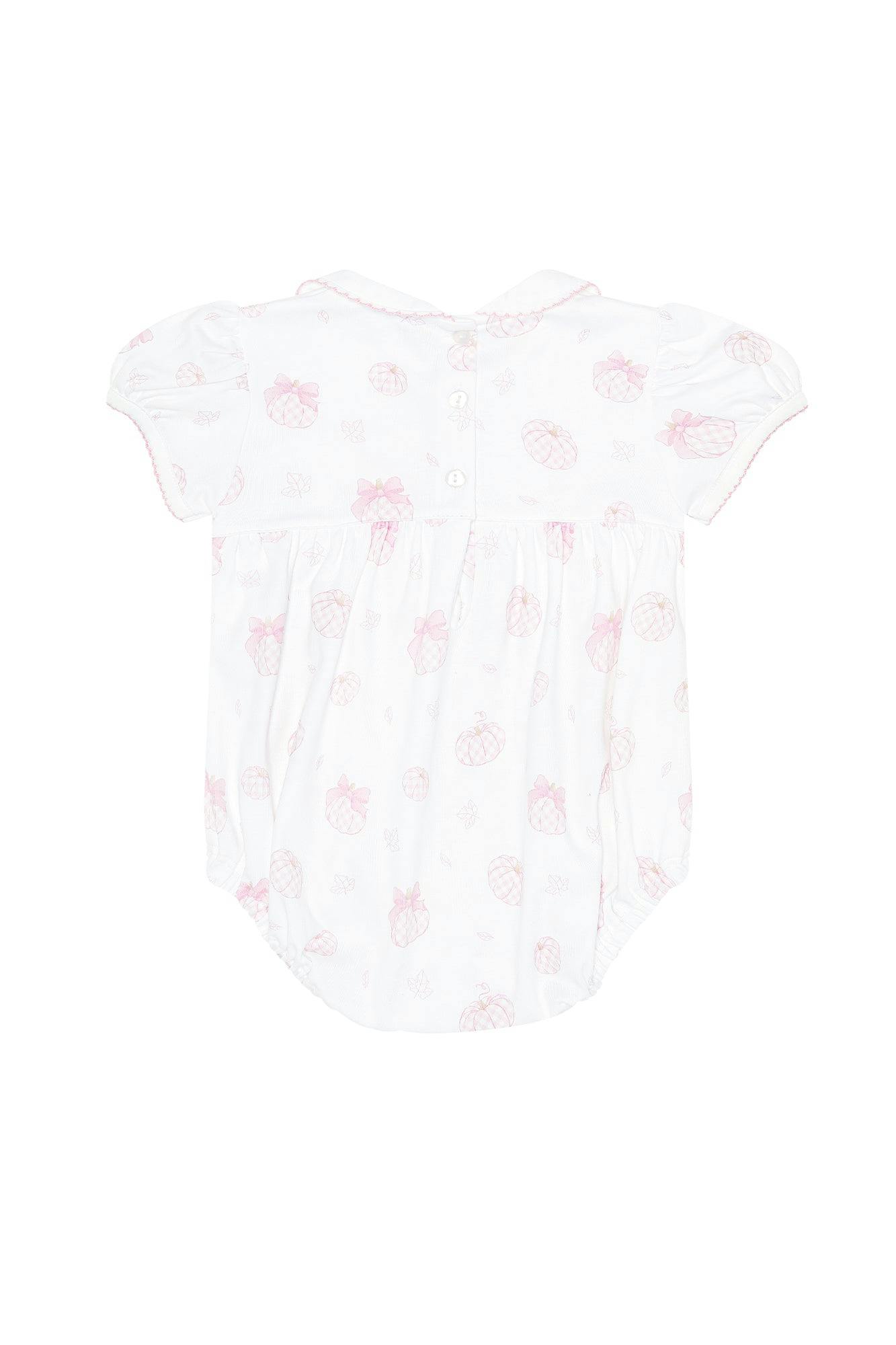 Pink Pumpkin Patch Smocked Bubble